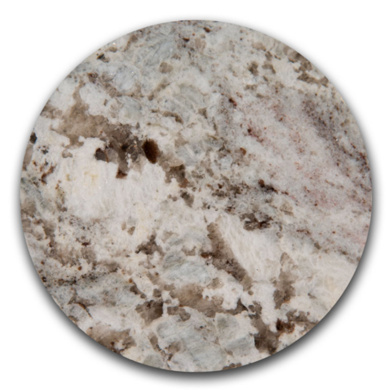 a close-up detailed view of andino white granite