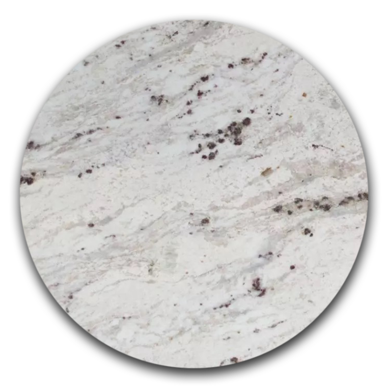 A close-up detailed view of andromeda white granite