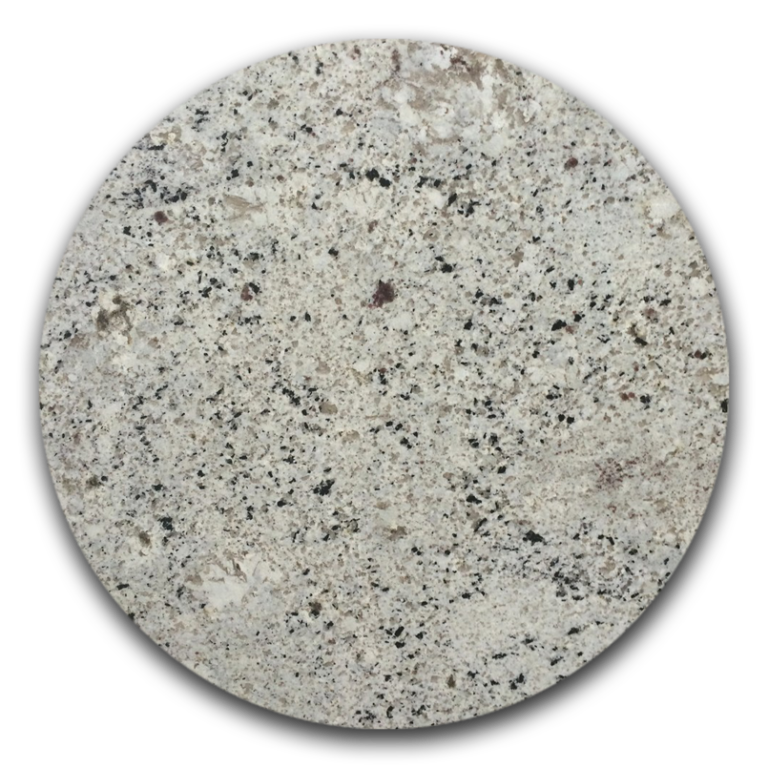 A close-up detailed view of arctic white granite