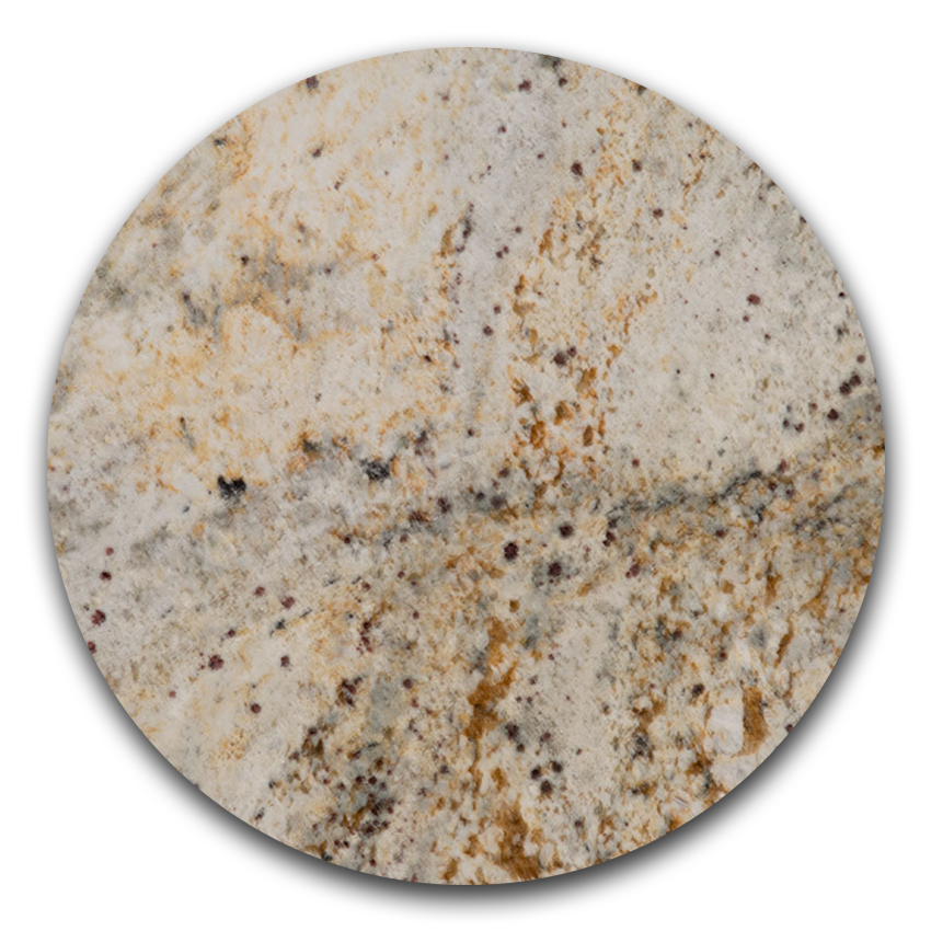 A close-up detailed view of colonial cream granite.